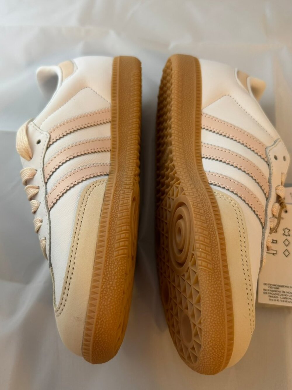 adidas Women's Samba OG Shoes, Off White / Sandy Pink / Gum, Women Size 6.5 NIB - Picture 3 of 8